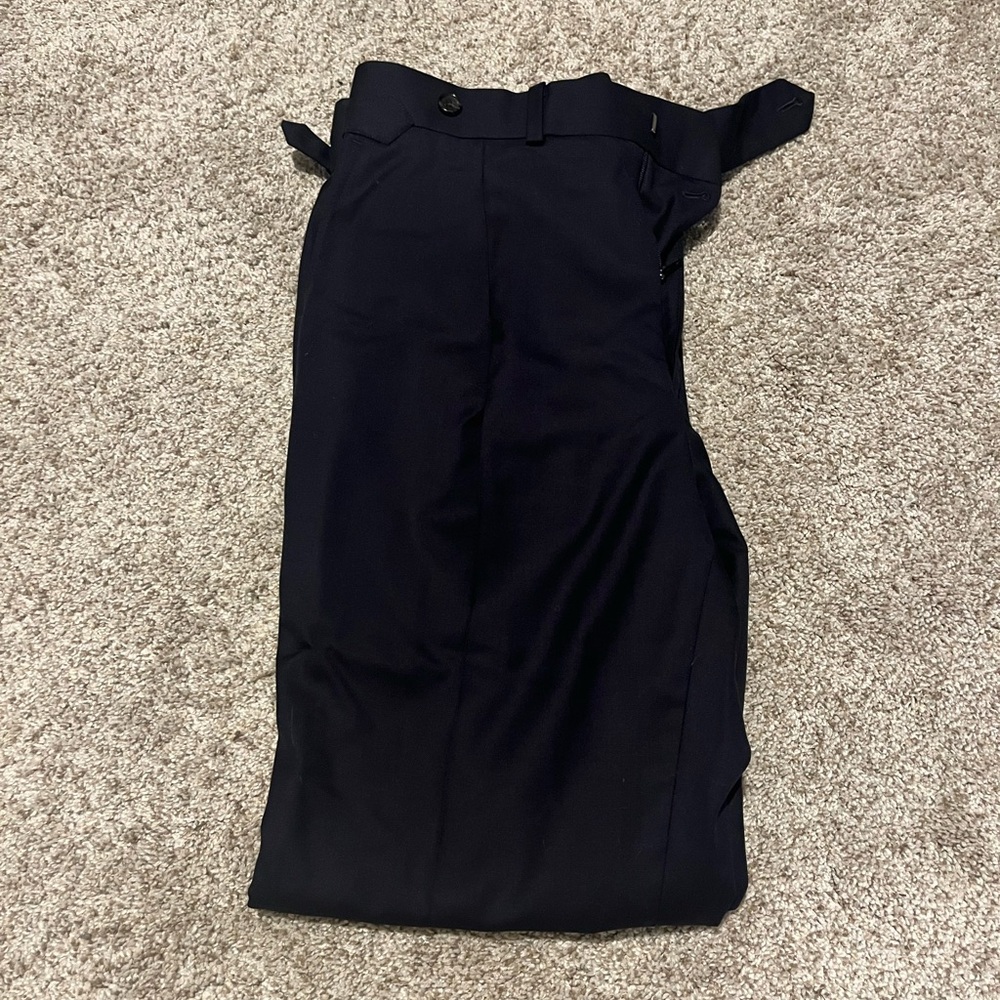 Spier & Mackay Navy High Rise Trousers - High Rise with Side Tabs waist 32